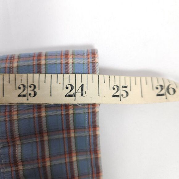 Ralph Lauren Mens Large Blue Plaid Classic Fit Long Sleeve Button Down Shirt - Picture 6 of 8